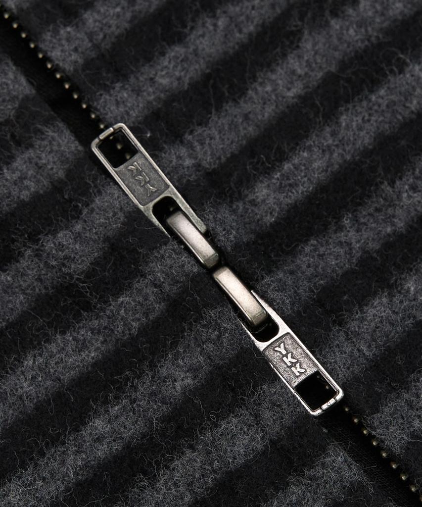 Felpa con cappuccio a zip a righe toffee (Carbone/Nero)