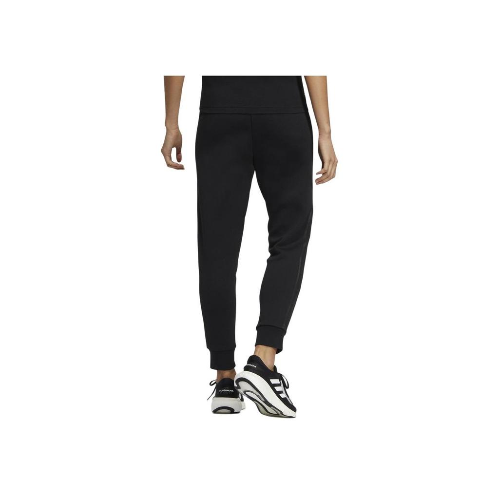 Adidas Striped Logo Print Elastic Waist Joggers Women Bottoms Black HM7072