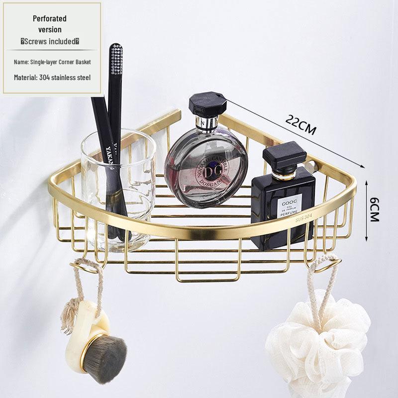 Minimalist Brushed Gold Towel Rack - 304 Stainless Steel Bathroom Hardware Hanger