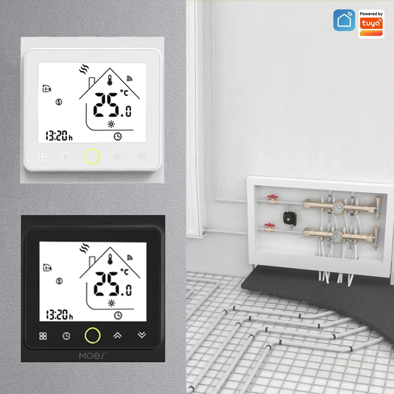 MOES WiFi Water/Electric Floor Heating Thermostat Gas Boiler Temperature Controller Smart Alexa tuya Google Voice zigbee Control WIFI White