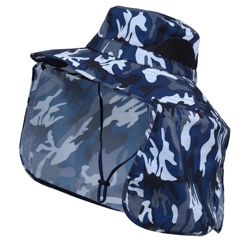 Unisex Wide Brim Sun Hat Fishing Hiking Camping Outdoor UV Protection Neck Cover Adjustable Foldable