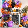 Orange Halloween Balloons Garland Black Eyeball Purple Balloon Arch Kit Long Globos Halloween Birthday Party Wedding Decoration
