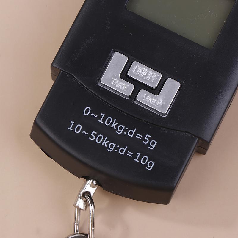 1Pc Black 50Kg Portable Electronic Portable Luggage Scale Lcd Digital Display Screen Express Delivery Scale Hook Mini Scale