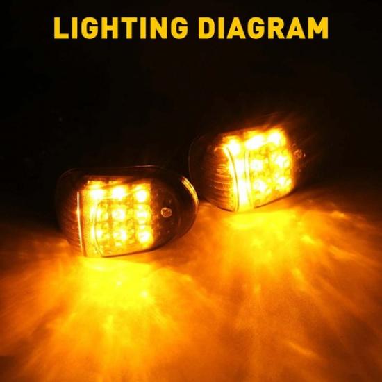 2x Motorcycle Turn Signal Lights Indicator 9 LED Motorbike 12V LED Blinker Amber