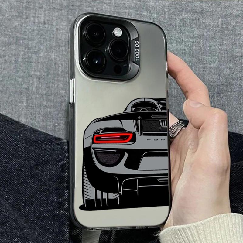 Vintage Trend Trendy Sports Car Mirror Shockproof Phone Case For IPhone 17 17E 16 15 14 13 12 11 Pro Max