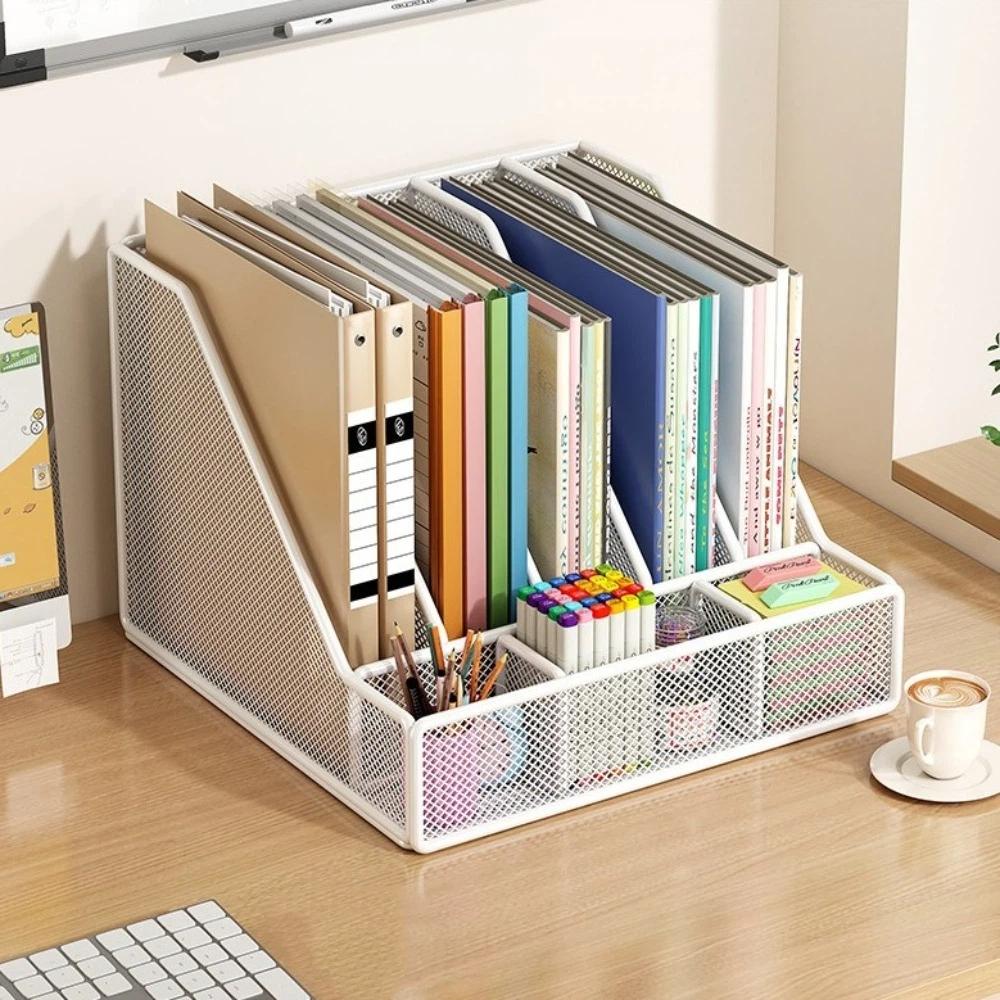 Metal Desk File Organizer Space-saving Document Management Rack Document Storage Shelf  Office Use