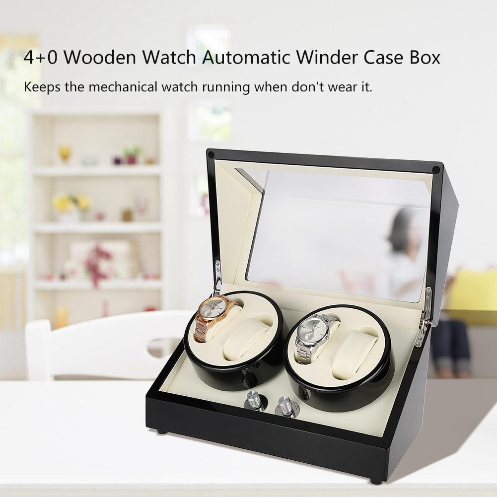4+0 Wooden Wristwatch Mechanical Watch Automatic Winder Case Box
