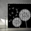Natural Floral Shower Curtains Flowers Green Leaf Butterfly Water Color Art Nordic Modern Waterproof Bathroom Decor Curtain