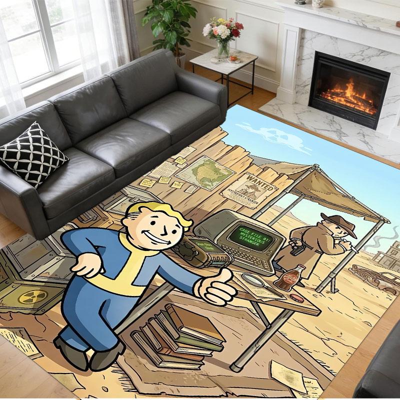 Crystal Velvet Rug Soft Non Slip Indoor Floor Mat Home DecorFallout Vault Boy