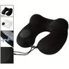 1 Press Type Inflatable Pillow U-Shaped Pillow, Foldable U-Shaped Double Hump Neck Pillow, Portable Outdoor Travel Pillow