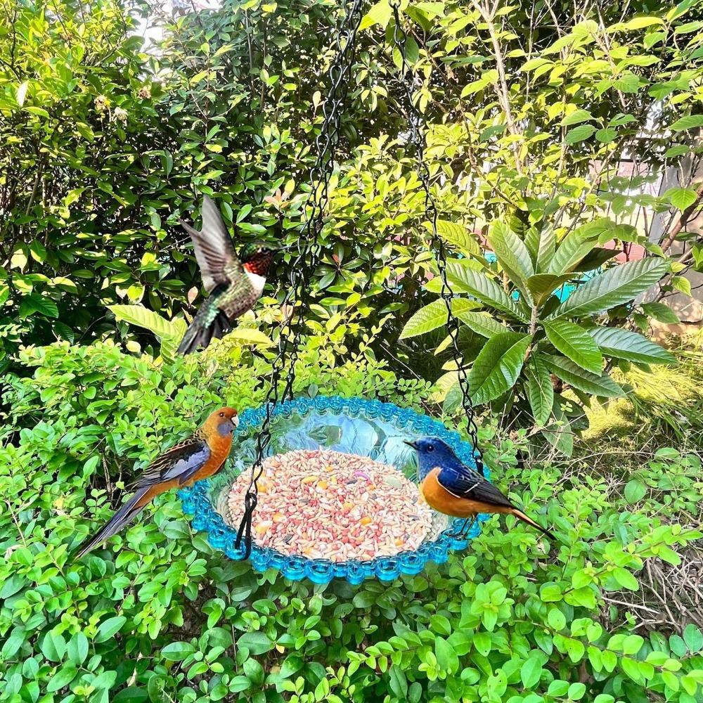 

Metal Bird Bathtub Hanging Bathroom Feeder Multifunction Bird Feeder Garden Courtyard Decoration синій