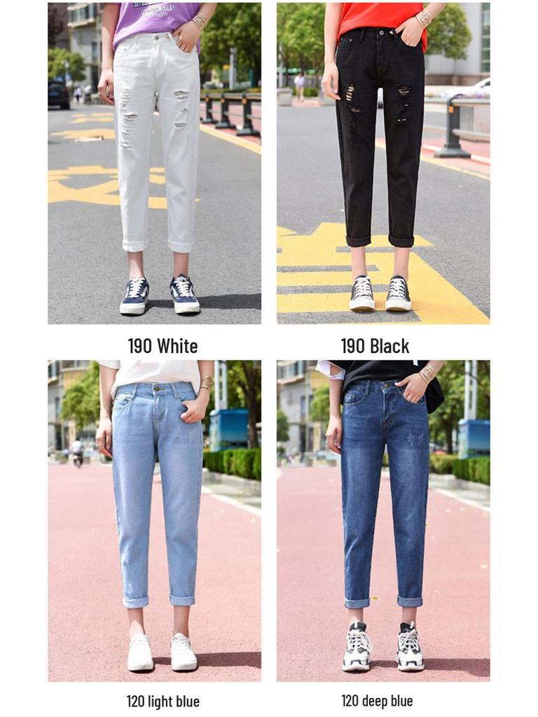 2023 Damen High Waist Slim Ripped Jeans - Sommer bis Herbst Gerade Locker Haremshose