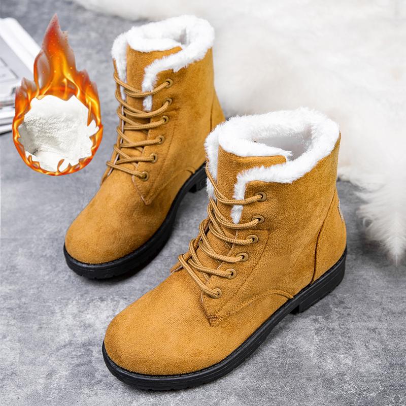 Snow Women Boots Flat Boots for Women Platform Ladies Shoes Plush Keep Warm Boots Ladies Fur  Winter Shoes Women Botas Mujer