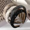 Retro New Lattice Tweed Headbands for Women Temperament Hair Bands Solid Sponge Hair Hoop Autumn Winter Fashion Hair Accessories