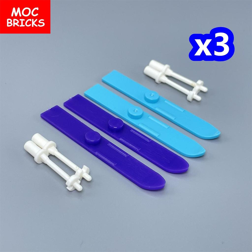6sets MOC Bricks Utensil Ski Skiing Pole 90509 90540 Assembled Building Blocks Accessories Children's Toys Plastic Dolls