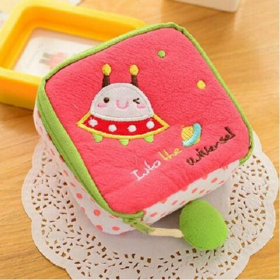 

Портативная милая сумка для хранения гигиенических прокладок - Мультяшный дизайн для менструальных прокладок