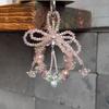 New Sweet Bow Beaded Mobile Phone Chain Pendant Niche Light Luxury Pendant Lanyard Fashionable Fresh Versatile Pendant