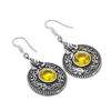 Natural Citrine Gemstone Handmade 925 Sterling Silver Jewelry Earring 2.01" AE-11942