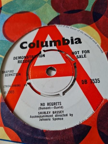 

7inch Record SHIRLEY BASSEY - No Regrets DB7535PROMO Columbia 1965 UK Pop Used