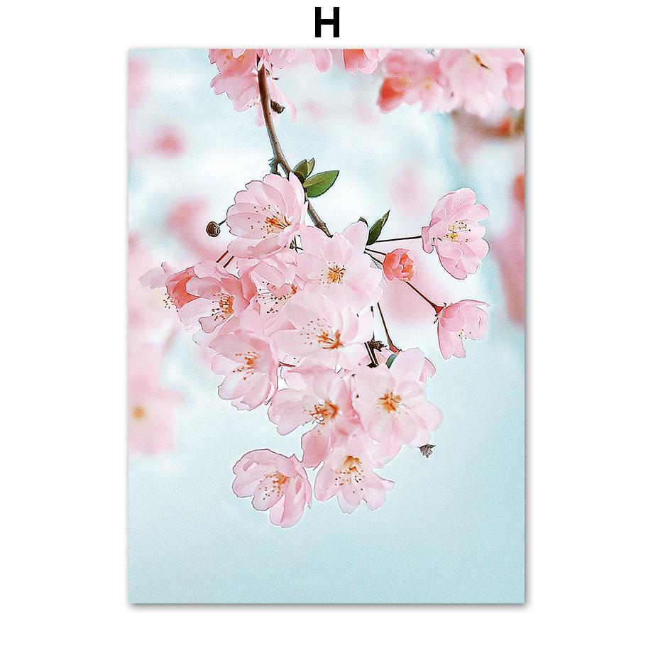 Mount Fuji Pink Sakura Japonská krajina Nástěnné umění Malba na plátno Severské plakáty a obrazy Nástěnné obrazy pro výzdobu obývacího pokoje