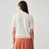 Zhaojun Women's Mulberry Silk Embroidered V-Neck Knit Top