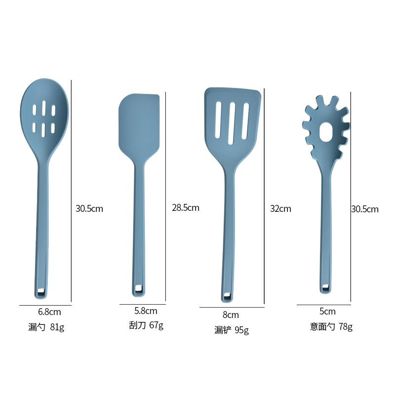New Household Silicone Cooking Scoop Set Fried Scoop Spoon Kitchen Silicone Kitchenware 8-piece Set