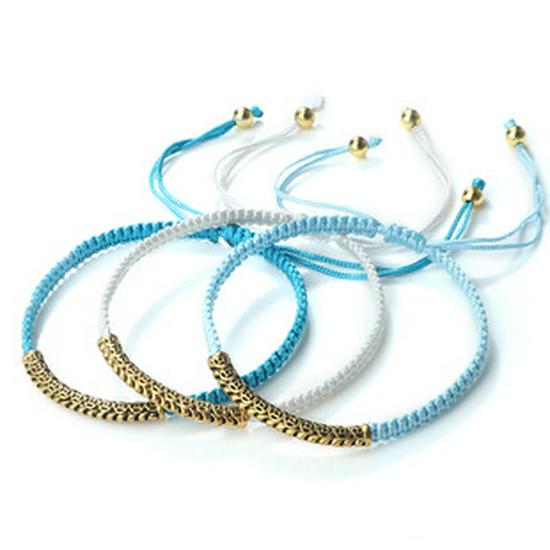Retro-Style Evil Eye Bracelet: Handmade Woven Cord, Adjustable for Women