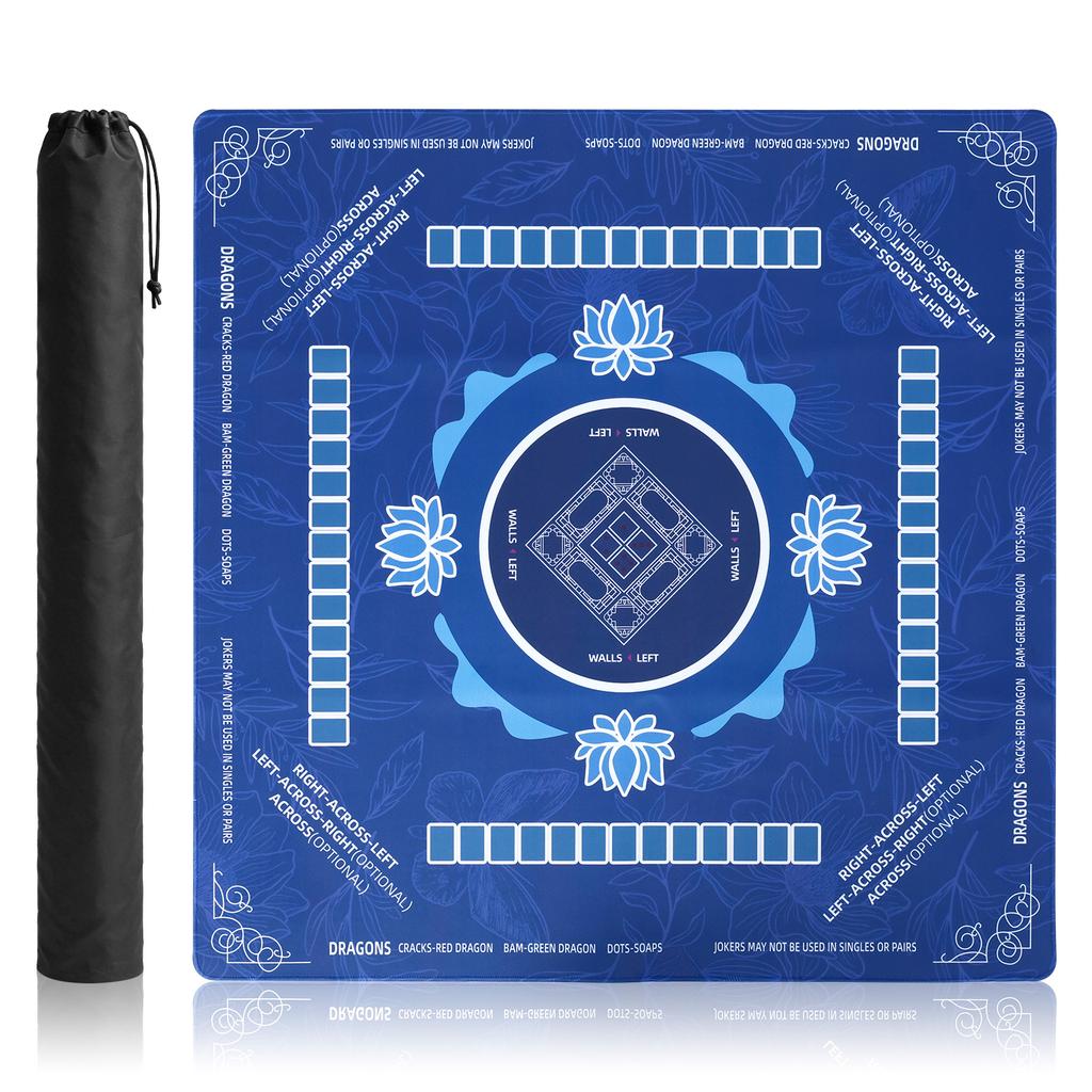 80cm Mahjong Tischmatte Poker Karten Neun Spieltischunterlage Gummi Anti-Rutsch Verschleißfest Geräuschreduzierung Quadratische Tischdecke