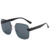 Fashion Gradient Frameless Sunglasses Oversized Square Travel Beach Shades for Women
