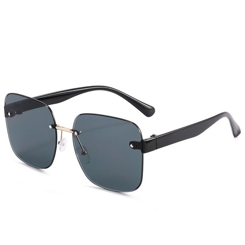Fashion Gradient Frameless Sunglasses Oversized Square Travel Beach Shades for Women