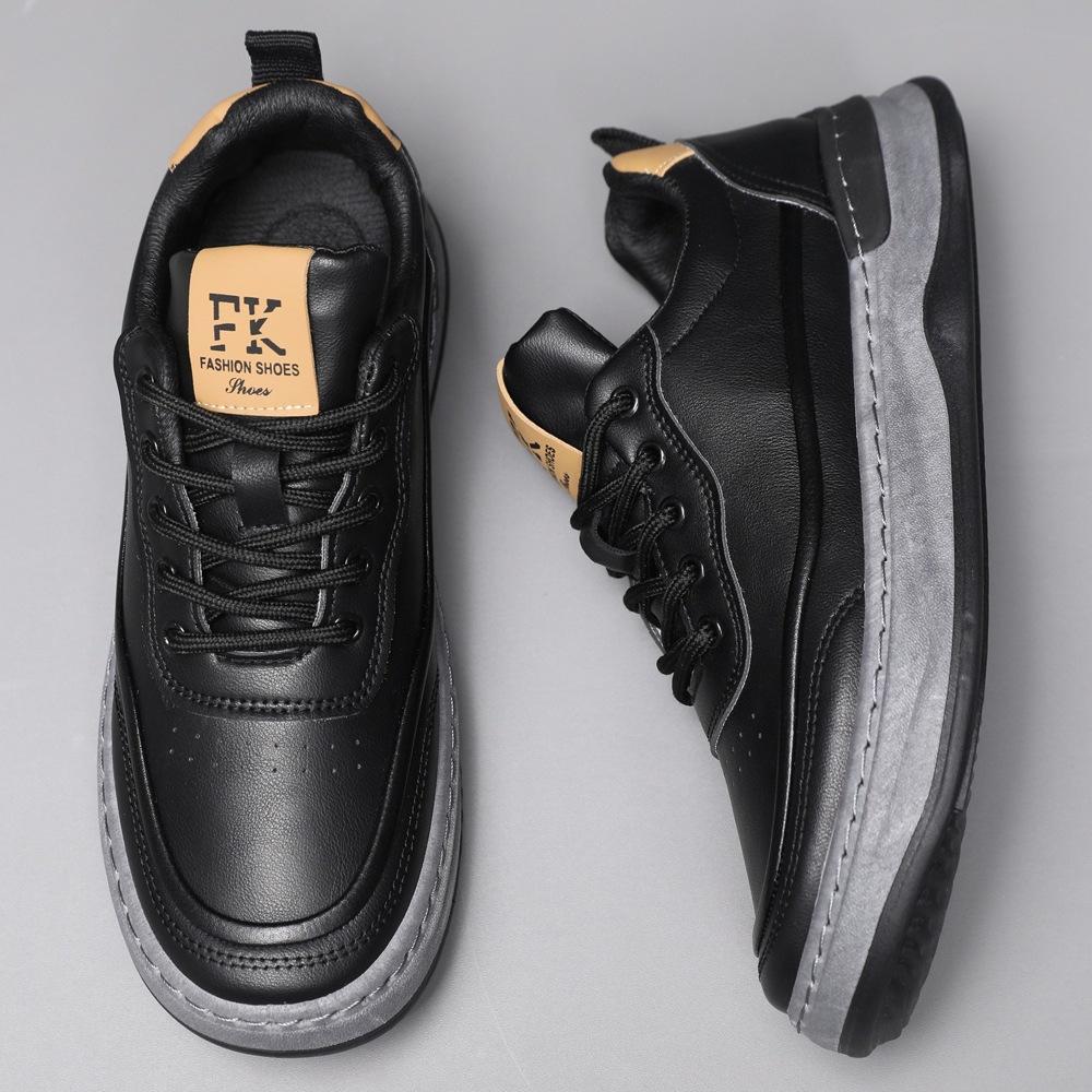 

Men s shoes new spring versatile trend online small white shoes men s thick-soled breathable leather shoes men s casual board shoes 39