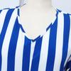 Oversized Women V Neck Batwing Sleeve Striped Print Casual Baggy Maxi Dress