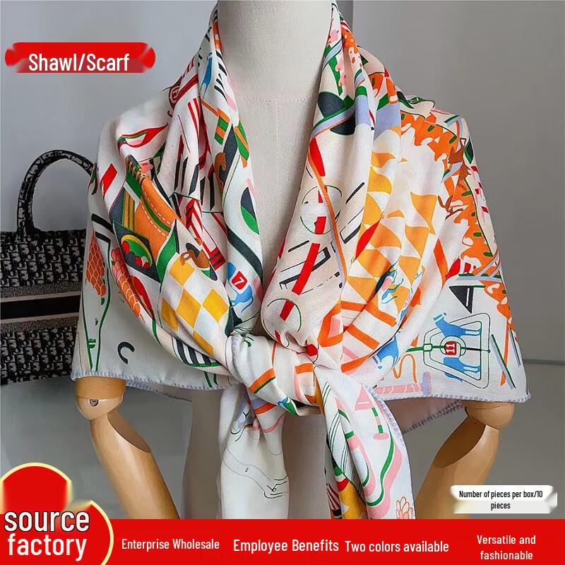 Women's Versatile Wool Blend Large Square Scarf & Shawl