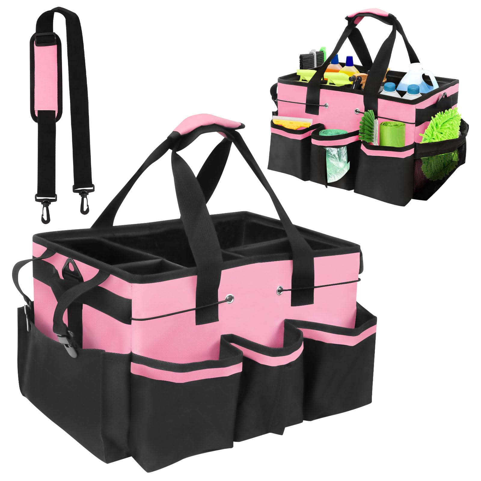 

Cleaning Supplies Storage Work Waterproof Cleaning Tote Compact Shoulder Removable Tool Electrician Tool Storage Work Tool Case Stand Tool Storage розовый