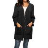 Women's  And Winter Loose Solid Color Stitching Long-sleeved V-neck Single-breasted Pockets Plush Coat