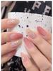 Traceless Oval Flower Nail Tips - Frosted Half-Cover
