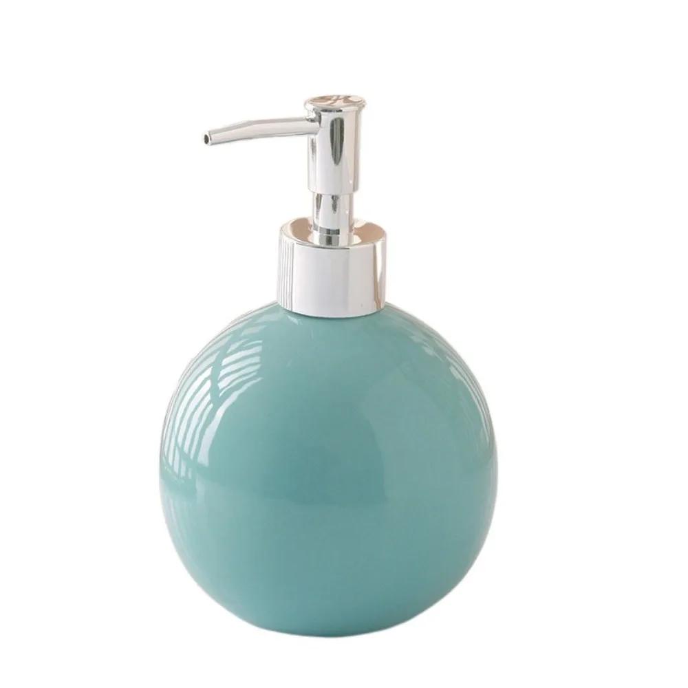 Portable Ceramic Hand Soap Bottle Refillable Reusable Hand Sanitizer Dispenser Round Leakproof Liquid Soap Container Bathroom