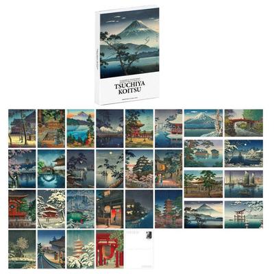 30 Pieces 1 Set Japanese Scenery Ukiyo-e Postcard Literary Greeting Cards Congratulatory Message Boxed (Tsuchiya Mitsui)