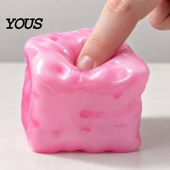 Simulated Cheese Sensory Toy Stress Relief Squeeze Toy, Slow Rising Pearlescent Fidget Balls for Adults Kids Shaped