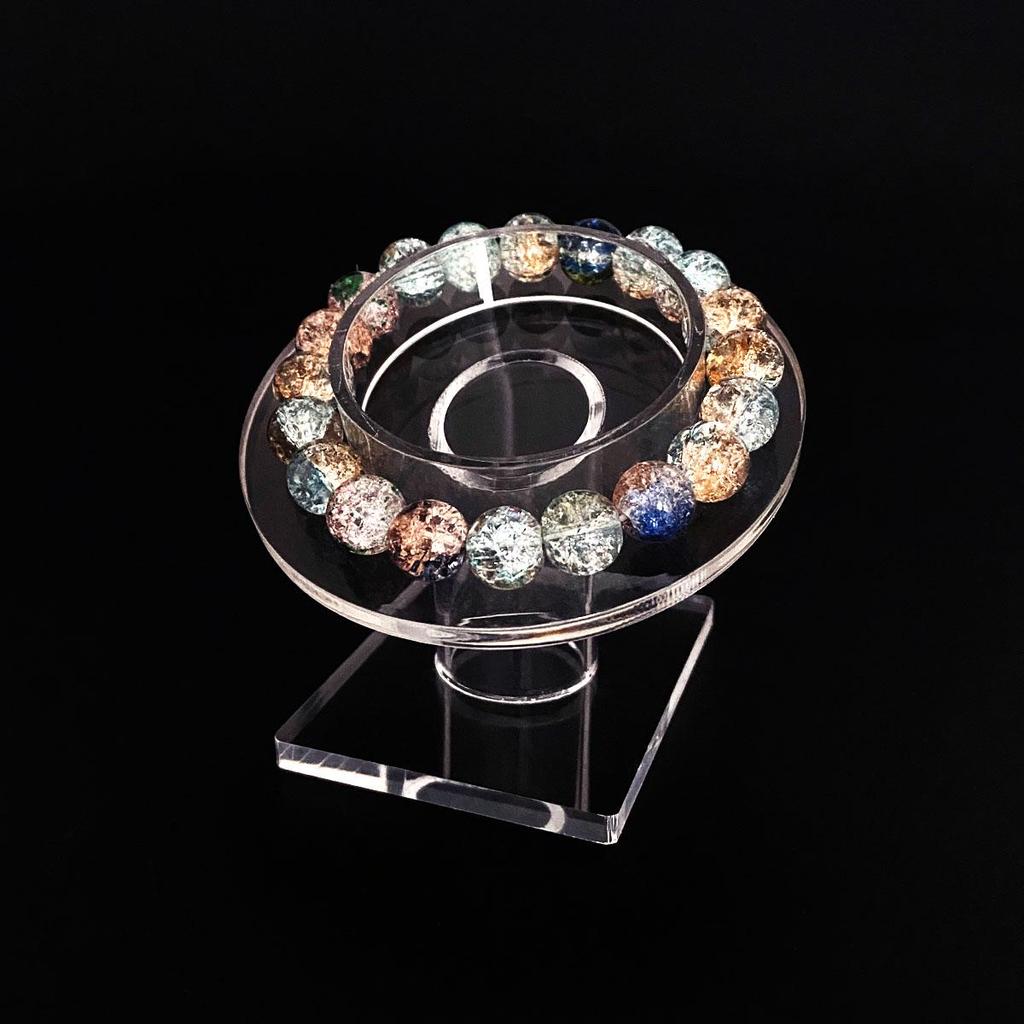 Jade & Emerald Bracelet with Acrylic Bead Display Stand