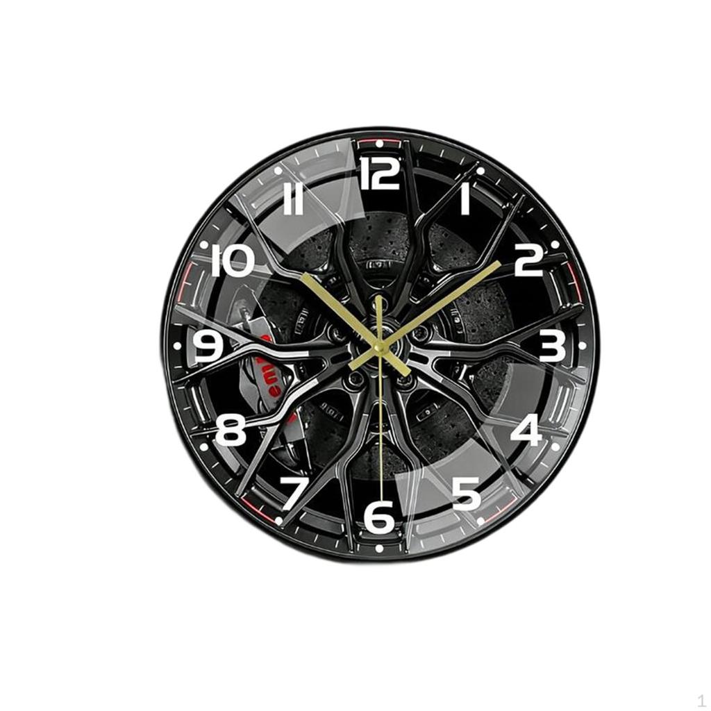 Clock with Silent 2D Movement, Smooth Glass And Arabic Numerals. Suitable for Bedrooms, Living