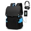 Anime Cartoon Print USB Charging Flap Top Teenage Student Backpack Casual Bookbag for Boys Girls