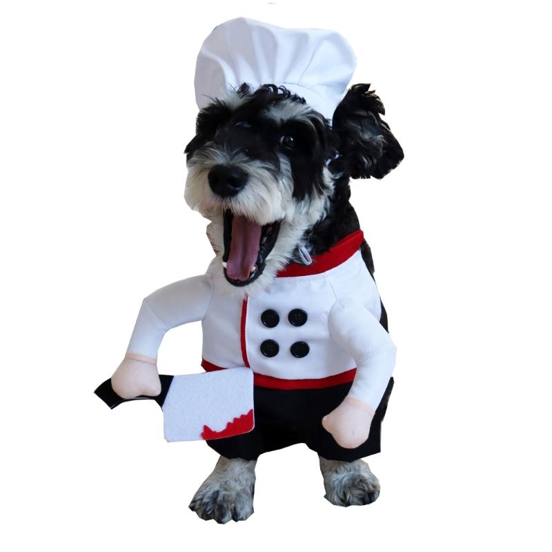 Dog Cooking Outfit Pretend Knifed Chefs Costume Comfortable Light weight Easy To Wear Halloweens Cosplay Costume
