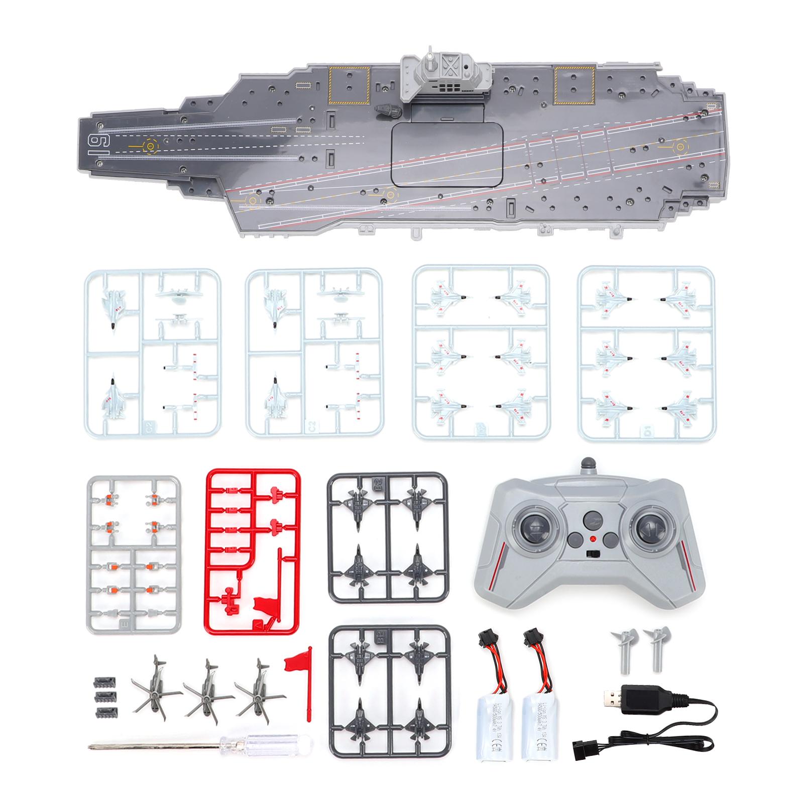 2.4G Remote Control Warship, Water Activated RC Boat with Dual Speed, Water Spray Function, DIY Assembly for Outdoor
