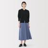 MUJI Women's Quick-Drying Broad Flare Skirt, BE1VAA5S, Smoky Blue, Size S