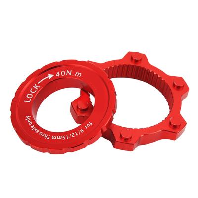 CANSUCC Fahrradnaben-Scheibenbrems-Center Lock Adapter Aluminiumlegierung Center Lock Scheibe zu 6-Loch Scheibenadapter Rot