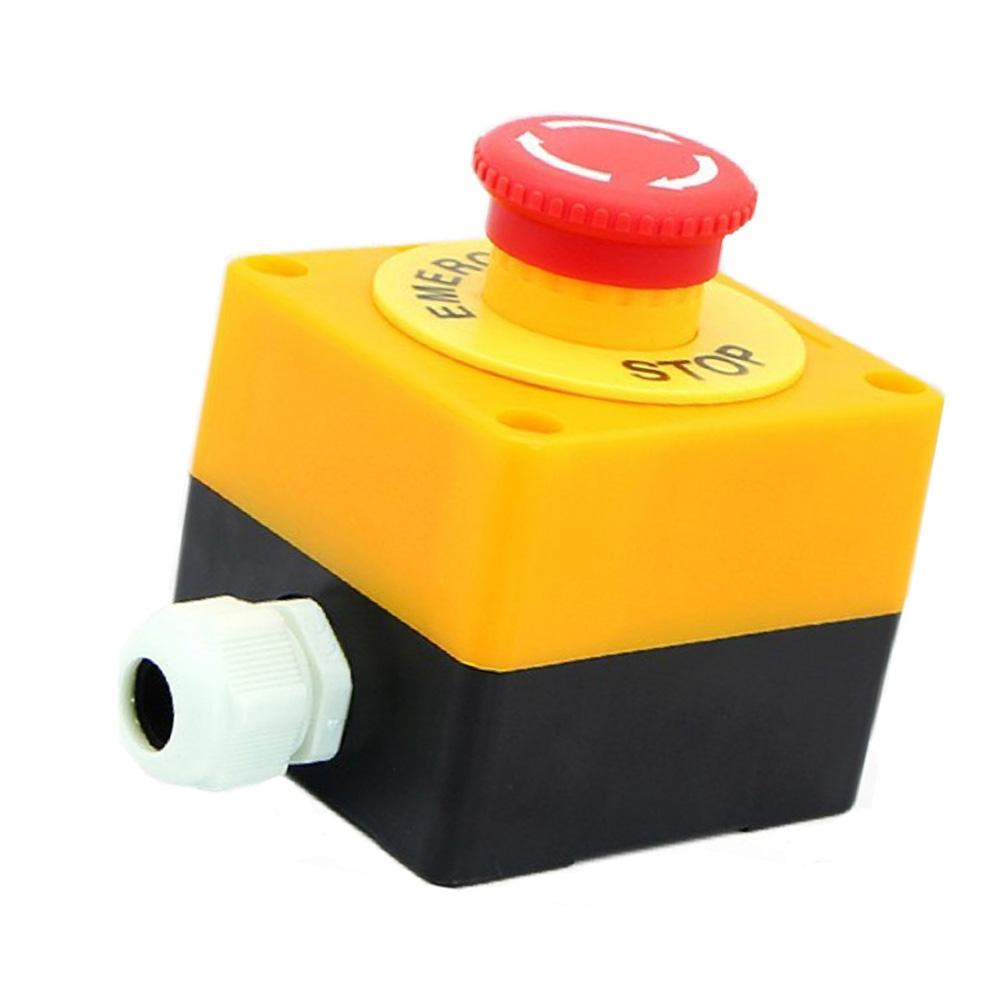 10A Latching Button Switch LA38 E-stop PushButton Switch CNC Exigent Stop Switch With 1NC+1NO  Type And DPST Pole Configuration