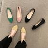 Suede Single Shoes Women's Flat Bottom Solid Color Pointed Low Heel Lazy Versatile Pregnant Women's Ladyshoes Cloth Shoes Large Size Women's Shoes