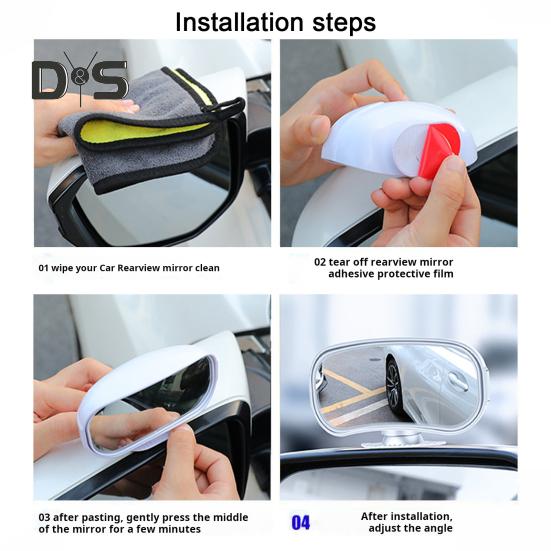 Rechteckiger Auto-Toter-Winkel-Rückspiegel, einfach zu installieren, einstellbarer Winkel, automatisch konvexer Weitwinkel-Seitenrückspiegel