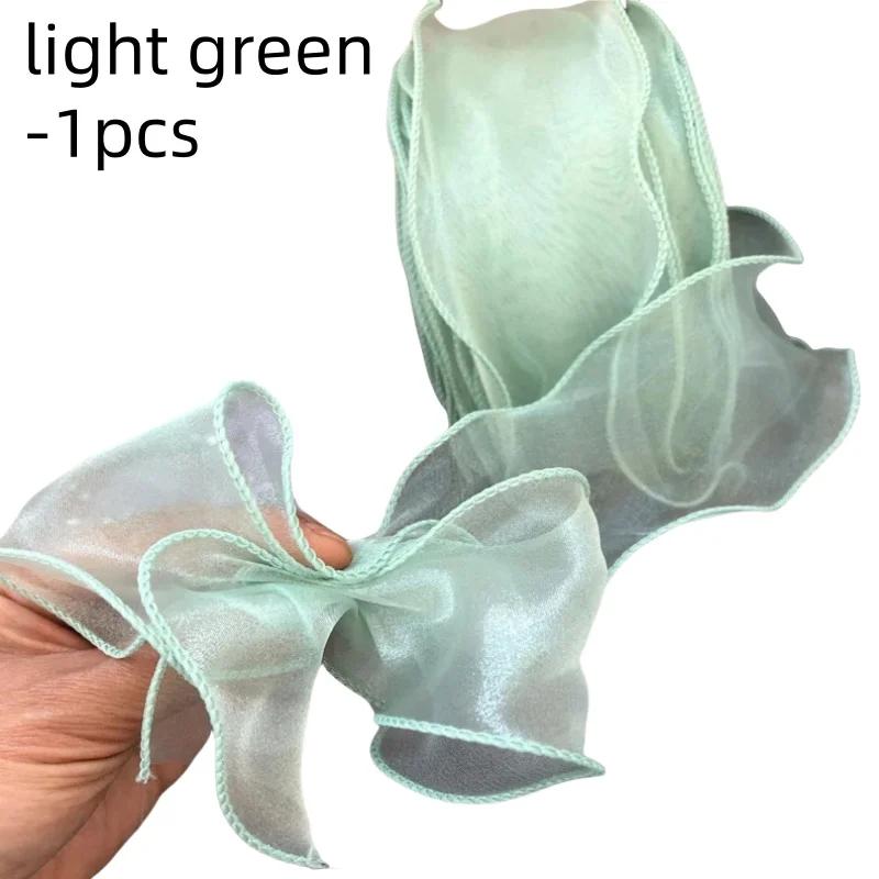 5M Organza Ribbon Wavy Edge Mesh Ribbon Strip DIY Bouquet Wrapping Supplies Handmade Bow Crafts Material Festival Party Decor